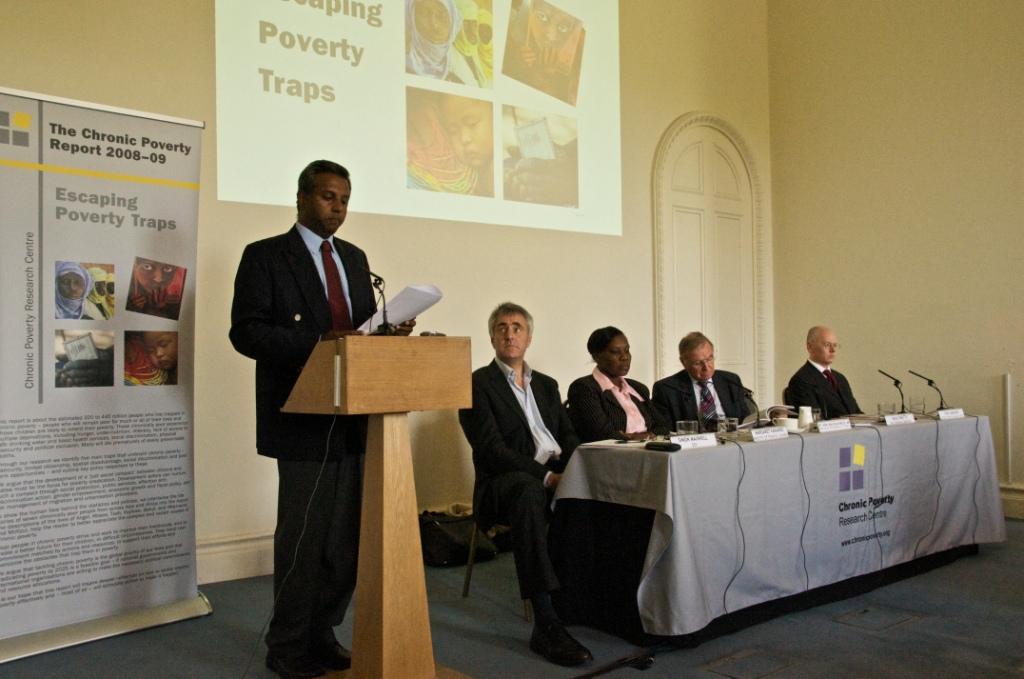 Dr Salil Shetty speaking at the launch of the Chronic Poverty Report 2008-09